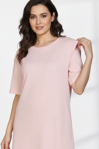 Zivame 2 Mile Fashion Knit Cotton Loungewear Dress - Pink Dogwood — thumbnail 6